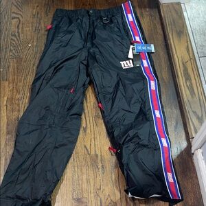New York Giants Black Tailgate Pants with Red & Royal Side Stripe